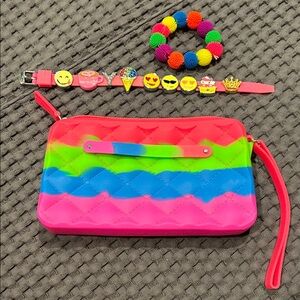 American Jewel Wristlet and Bracelet Set with slide charms